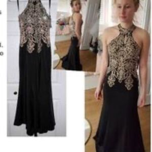 Nordstrom black and gold formal